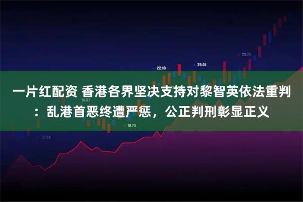 一片红配资 香港各界坚决支持对黎智英依法重判：乱港首恶终遭严惩，公正判刑彰显正义