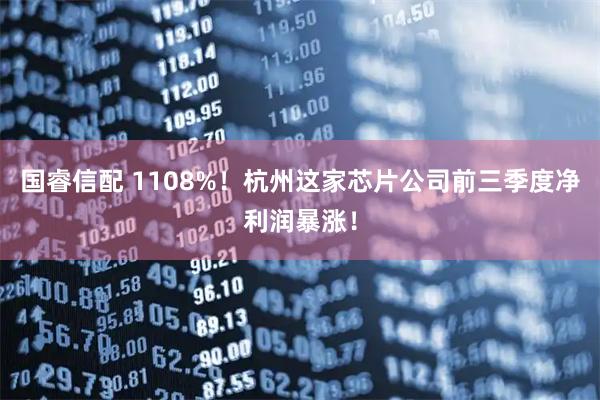 国睿信配 1108%！杭州这家芯片公司前三季度净利润暴涨！